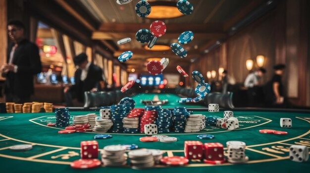 Live casino dealer at blackjack table with multiple camera angles